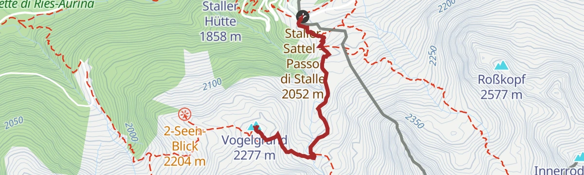 Route map: Vogelgrand peak 2.277m